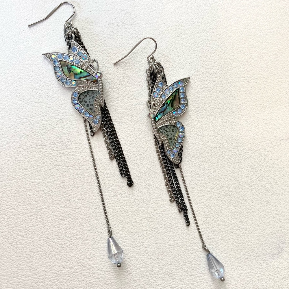 Butterfly Dangle Statement Earrings